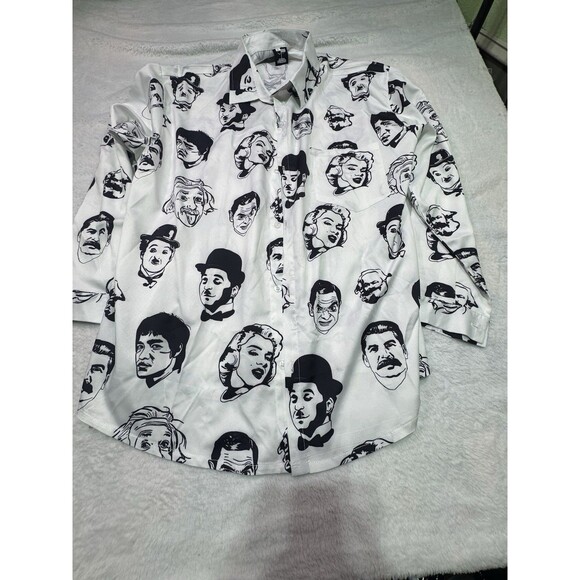 P.S.Q.F.S By.koobee Size  XXL Graphic‎ Vintage Stars  Button Down Shirt Men’s - Picture 2 of 12